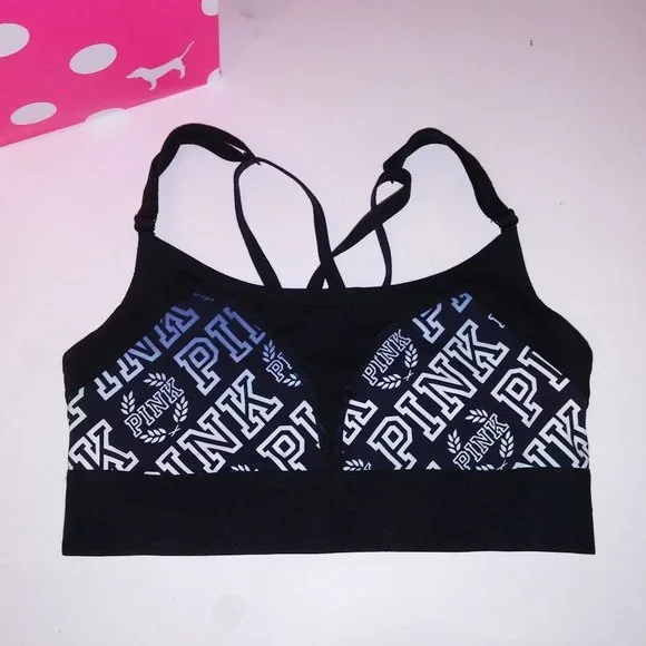 Brassière De Sport Victoria's Secret – Noire, Strappy, Taille M, Neuve Avec étiquettes